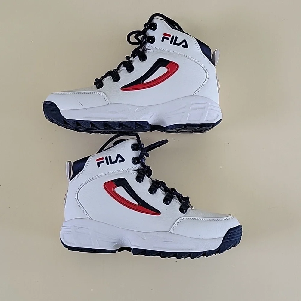Fila High Top White Shoes, Size 4